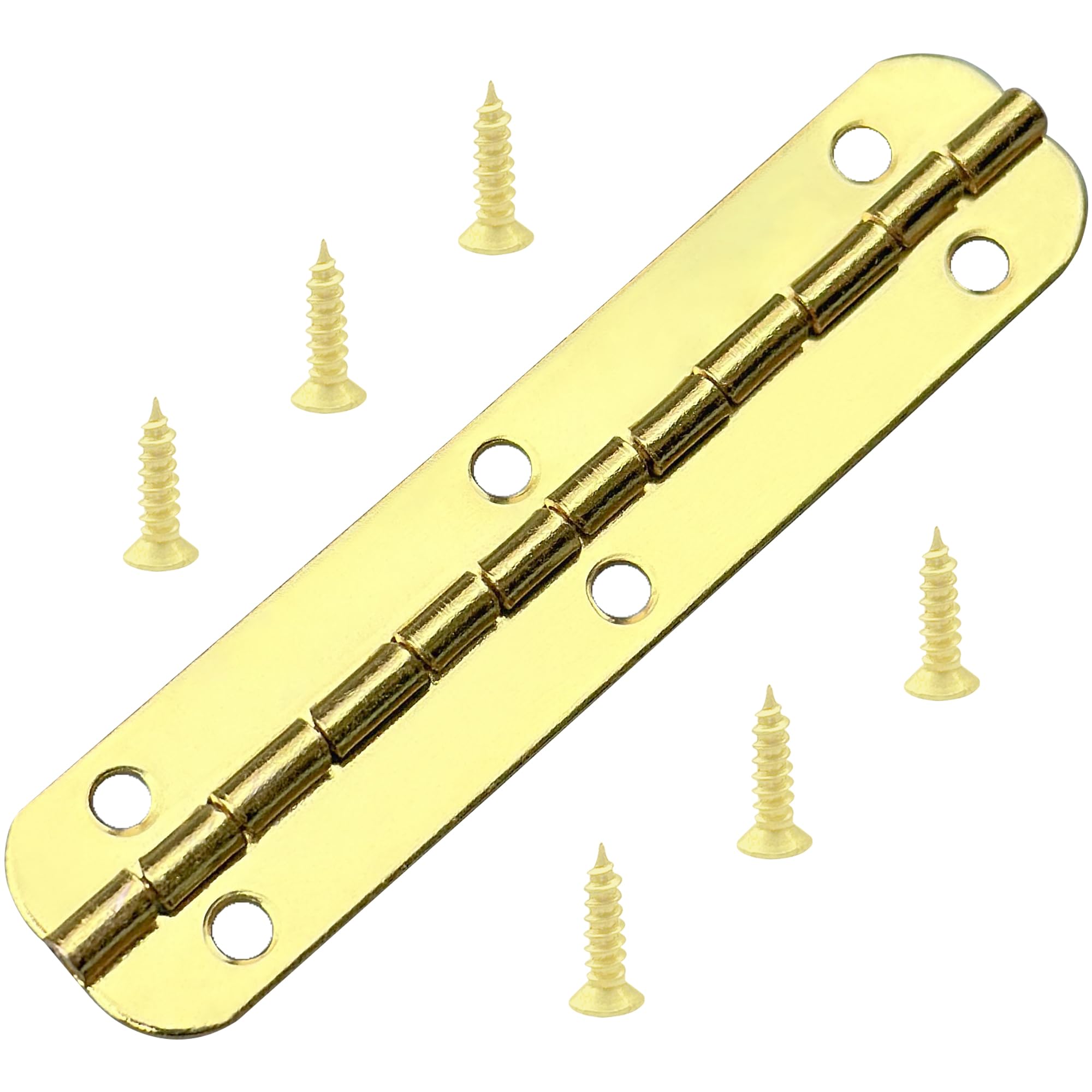 20 PCS Mini Extended Hinges for Small Boxes with Screws (Gold)