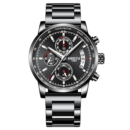 NIBOSI Mens Watches Luxury Fashion Casual Dress Chronograph Waterproof Military Quartz Wristwatches for Men Stainless Steel�