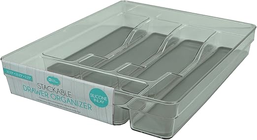 Amazon Com Stackable Drawer Organizer With Silicone Soft Inlays