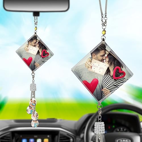 Personalized Photo Crystal Car Hanging Ornaments Custom Photo