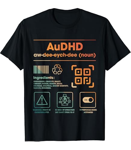 Amazon.com: Funny AuDHD Neurodiversity Autism ADHD Fusion Men