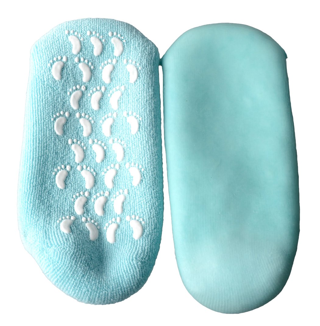 Xiaoyu Spa Gel Socks for Soften Cracked Skin Moisturising Feet Care Exfoliating Dry Heel Booties Pedicure - Cyan Blue