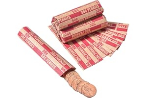 Sumerfnt Penny Coin Wrappers Penny Rolls Wrappers Coin Wrappers Pennies Only Penny Wrappers 100 PCS