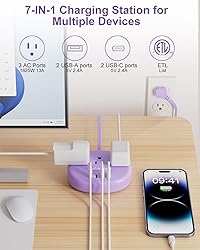 Purple Extension Cord - 10 FT Flat Extension