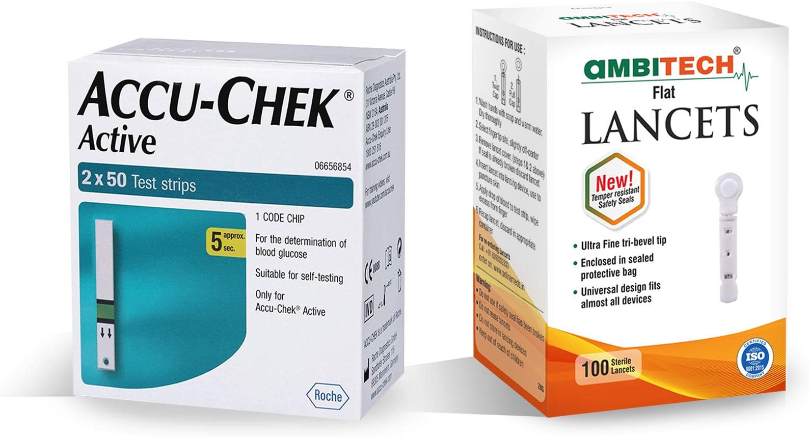 Accu-Chek Active 100 Strips with Ambi Tech 100 Flat Lancets