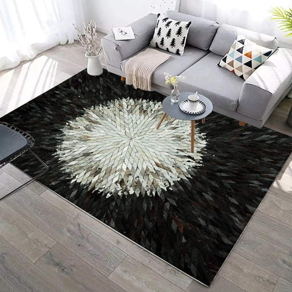 Renjie Imitation Cow Leather Carpet Modern Nordic Plaid Fake Fur Rug Living Room Decoration Animal Skin Rugs Bedroom Beside Mat 6 80x120cm Amazon Co Uk Kitchen Home