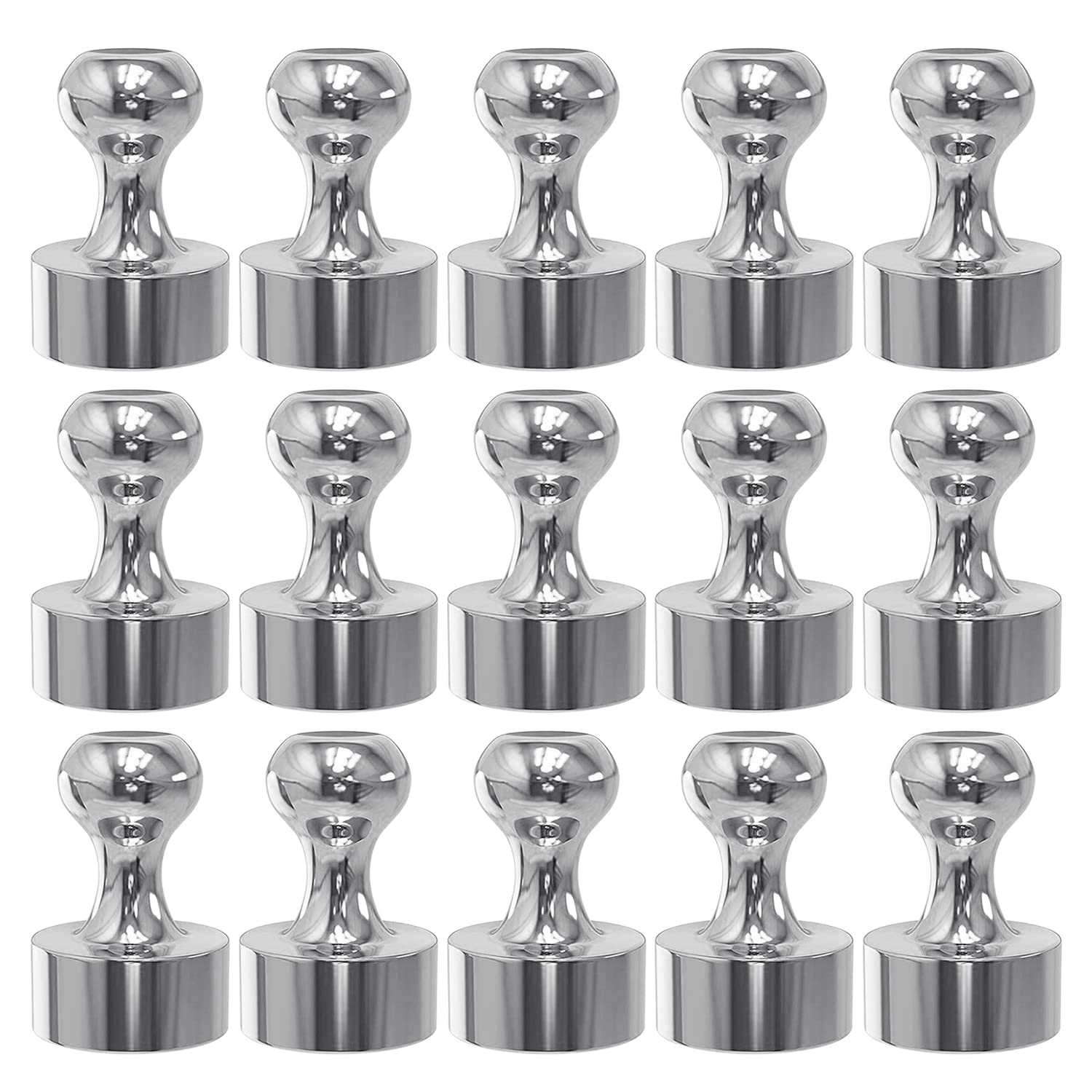 Pack of 15 Magnets, 12 x 16 mm, Metal Round Cone Magnet, Neodymium Magnet, Super Magnetic Magnet, Suitable for Refrigerators, Magnetic Boards, Magnetic White Boards, Notice Boards etc.