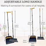 Floorington Dustpan and Brush Set Long Handled 124 cm Lightweight 800g Grey view 3