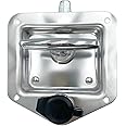 L8815 Tool Box Latch T Handle Latches with Lock Highly Polished Stainless Steel Tool Box Locks for Trailer Door RV Camper Truck Bed Toolboxes - Folding T-Handle Latch with Gasket