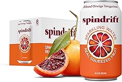 Spindrift Sparkling Seltzer Water, Blood Orange Tangerine Flavored, Made with Real Squeezed Fruit, 12 Fluid Ounce Cans, Pack 