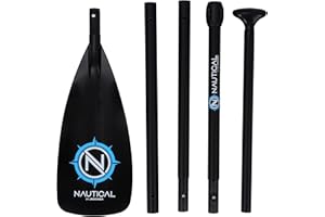 iROCKER Nautical 5-Piece Fiberglass Compact Paddle with Nylon Blade - Adjustable from 72" to 86"