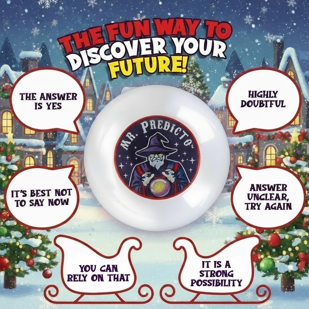 Mr. Predicto Fortune Telling Ball - Ask a Question & He Speaks The Answer - Fun White Elephant Gifts or Stocking Stuffers for Teens & Kids - This Magic Crystal Ball Makes Funny Gifts For Christmas