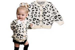 Simplee kids Baby Sweater Animal Leopard Printed Baby Cardigan for Autumn Fall