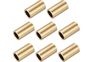 MECCANIXITY Sleeve Bearings,8mm Bore x 10mm OD x 15mm Length Self-Lubricating Cast Brass Bushing Plain Shaft Bearings for Sli