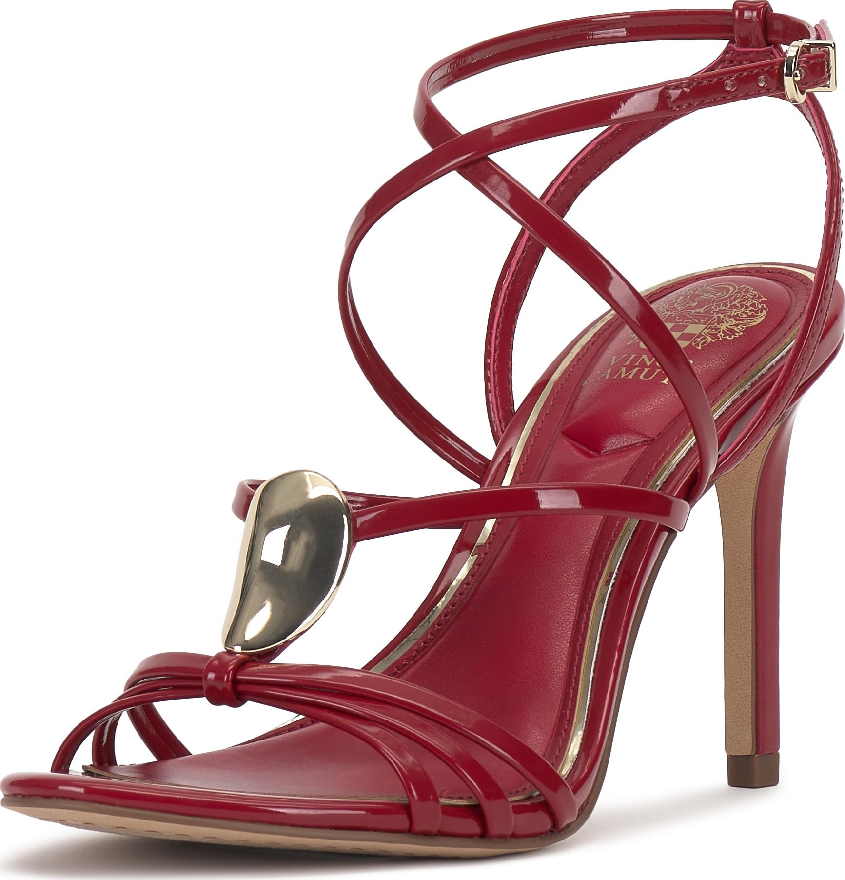 Vince Camuto Women’s Arlein Strappy High Heel Sandals, Bright Flame, 5.5 Medium