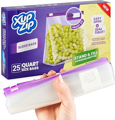 XupZip 9.1L Slider Freezer Bags Airtight Leakproof Reusable 20 Pcs
