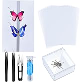 Taiyin 14 Pcs Insect Pinning Tools Kit, Clear Insect Display Case | Entomology Kit, with EVA Foam Pinning Board, Thin Tracing Paper, Insect Pins, Specimen Tools, for Butterfly, Bugs Collection