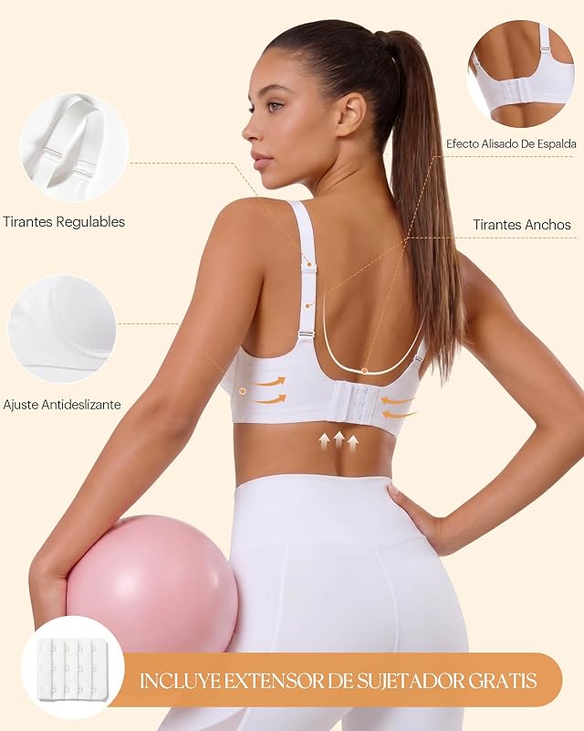 Sujetador Sin Aros Mujer Tallas Grandes Corrector Postura Soft Sujetador Blanco 3XL