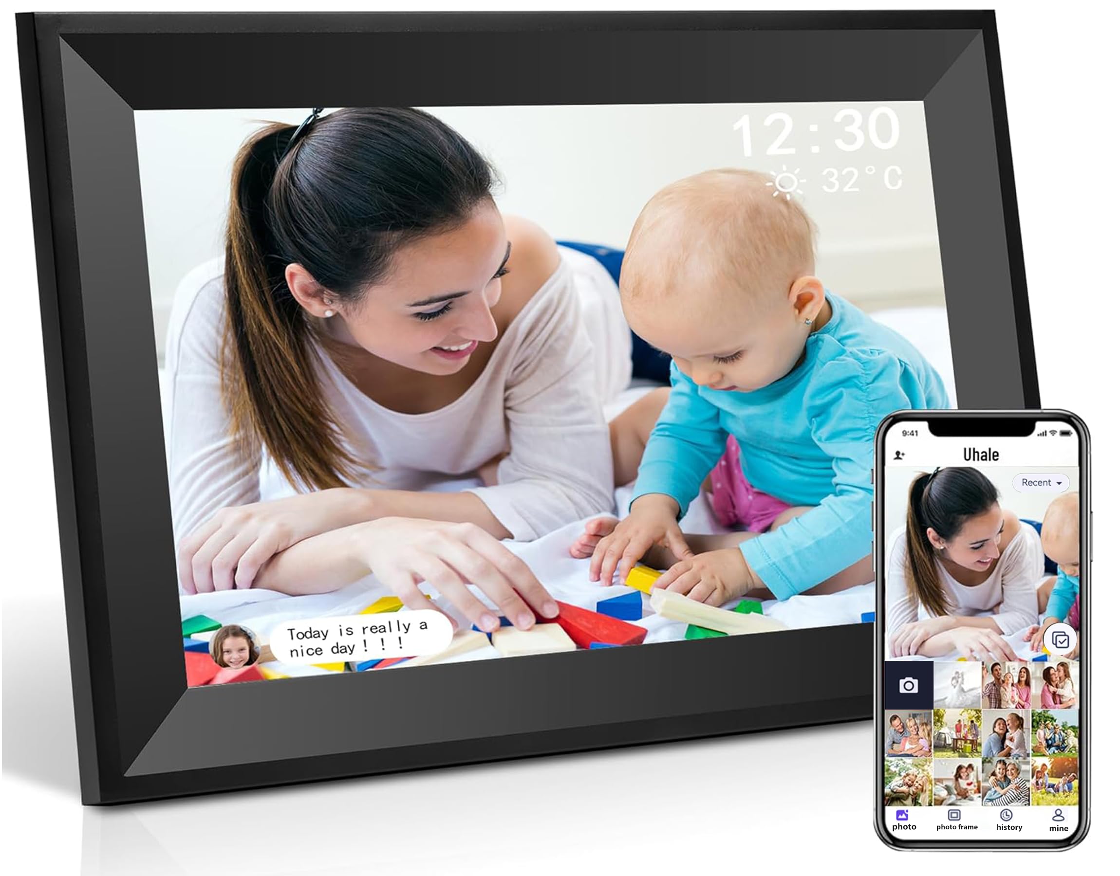 Photo 1 of Uhale Digital Picture Frame 10.1 inch IPS Touch Screen Digital Photo Frame WiFi Enabled?Wall Mountable?Auto-Rotate Send Best Wishes via “Uhale ”App-for Families?Friends or Grandparents Gift