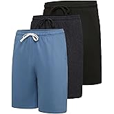 Real Essentials 3 Pack: Men’s 9" Cotton Fleece Sweat Short – Casual Gym, Lounge & Sleep Shorts with Pockets
