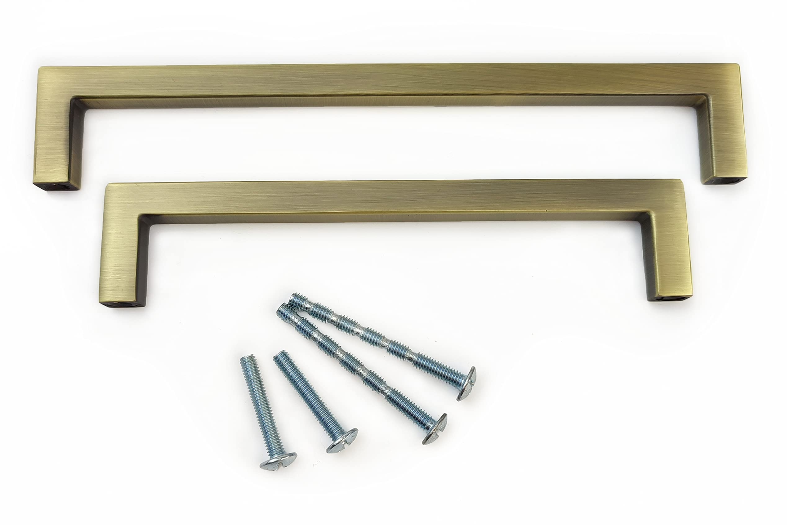 French Furniture Fittings Matt Antique Brass Finish Kitchen Cabinet D Pull Handles - Set of 6 Cupboard Drawer Bow boss Handles Available in 128mm or 160mm (160mm Between fixings) — image 1