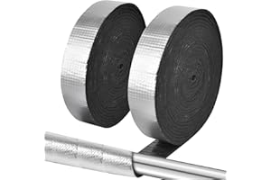 ALLWIN Pipe Wrap Insulation - 33 ft Outdoor Pipe Foam Insulation Tape Self Adhesive for Winter Freeze Protection Insulation Wrap - Aluminum Foil Finish-2" x 33FT