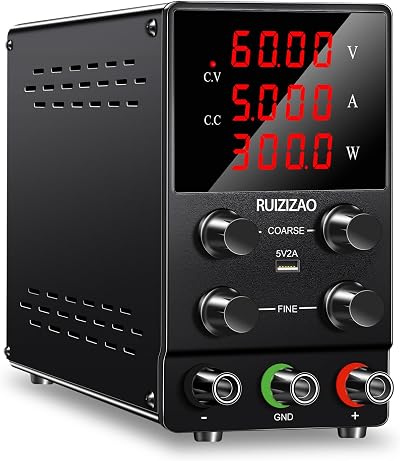 RUZIZAO 60V 5A DC Power Supply Variable Bench Regulated LCD 4-Digit