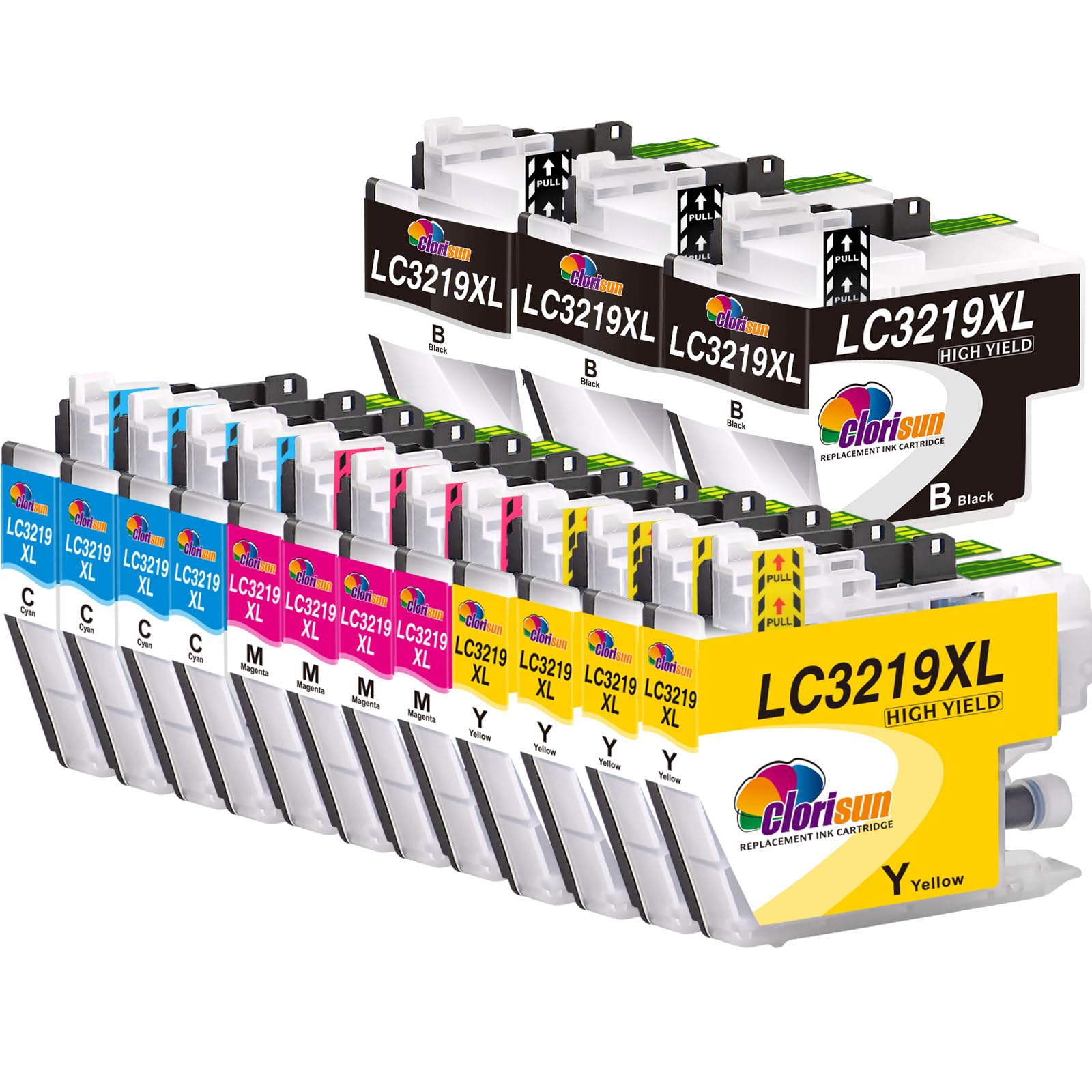 Clorisun LC3219XL Ink Cartridges Replacement for Brother LC3217 LC3219XL, 15 Pack High Yield Compatible with MFC-J5730DW J6930DW J5330DW J5335DW J5930DW J6530DW J6935DW Printer