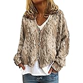 TBILILO Boho Floral Cardigan Sweaters for Women V Neck Long Sleeve Lightweight Button Up Sweaters Fall Knit Cropped Cardigan