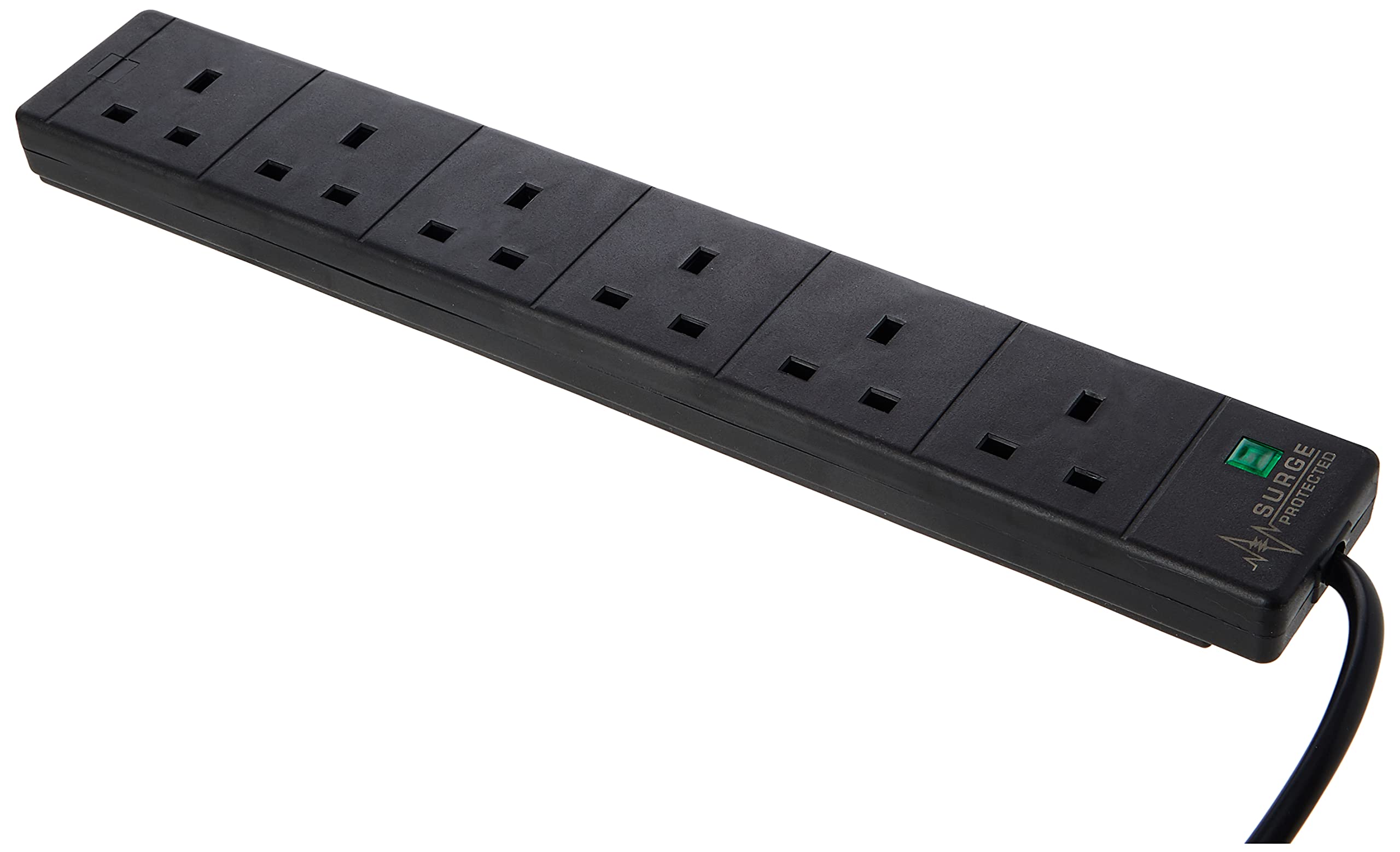 Pro-Elec SC299 1 m 6 Gang Extension Lead with Surge Protection - Black