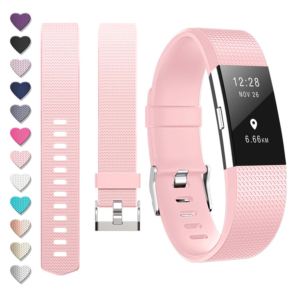 DigiHero For fitbit Charge 2 straps,Replacement strape for Fitbit charge 2 strap (1 Pack), Adjustable Sport Wristbands for Women/Men,Small/Large โ image 1