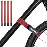 Bike Rack Straps, 4-Pack Trilancer Bike Wheel Stabilizer Strap 26'' x 1.5'' | Adjustable Strap with Hook and Loop for Car and Wall Mount, for Transportation and Storage (Red).