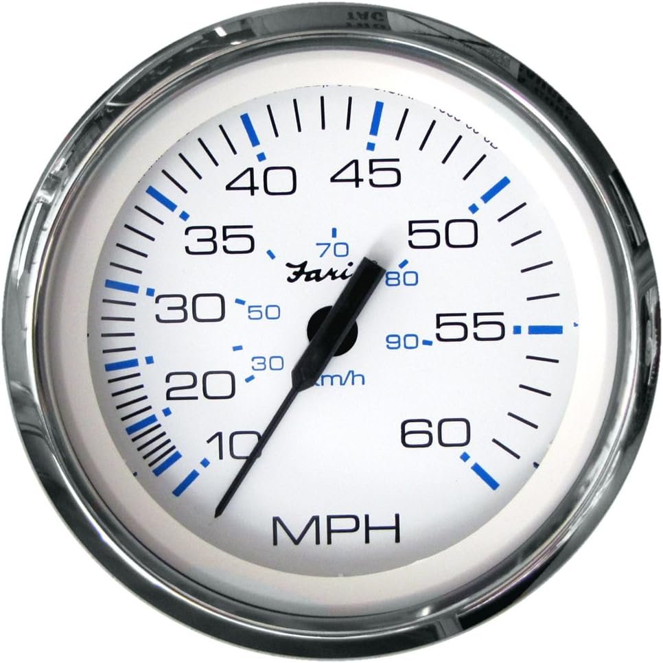 1 - Faria Chesapeake White SS 4" Speedometer - 60MPH (Mechanical)