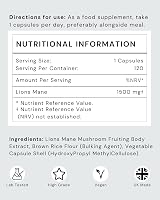 Futuro Labs Lion’s Mane Supplement 1500mg - Vegan Nootropic - 120 Capsules view 3