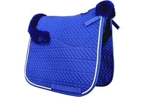 Woolous Sheepskin English Saddle Pad, Lambskin Full Horse Saddle Pads, Super Soft Wool Lining Horse Equipment with Straps for