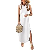ANRABESS Women Summer Casual Maxi Sundress Sleeveless Loose Split 2026 Trendy Tank Shirt Long Dress Beach Vacation Clothes