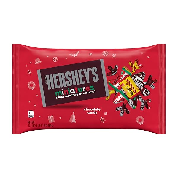 HERSHEY’S MINIATURES ASSORTED CHOCOLATE, CHRISTMAS CANDY BAG, 17.1 OZ