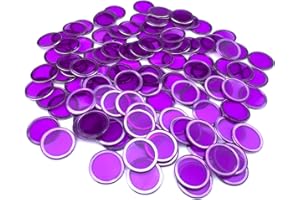 Dacefloy Magnetic Bingo Set -100 PCS Purple Metal Ringed Chips/Plastic Poker Tokens/Markers/Math Counting/Science Exploration/STEM Kit/Family Game Nights