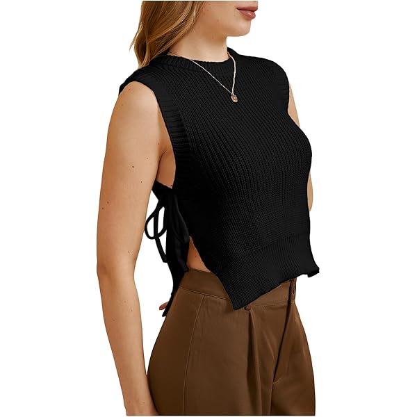 トップス sheller sleeve less ribbon slit knit トップス sheller sleeve less ribbon slit knit トップス sheller