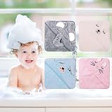 HiABsee Baby Towels with Hood Ultra Soft 80x80cm White Bear Animal Design view 7