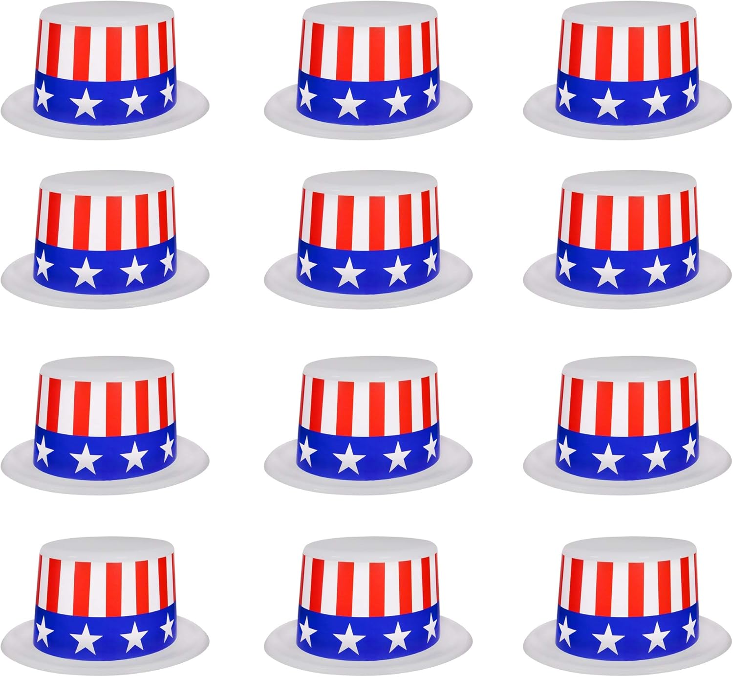 Amazon.com: (12 Pack) Patriotic July 4th USA Top Hats for Adults and Kids: Clothing