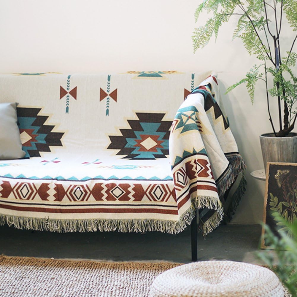 YANGYAYA [folk-custom] Sofa slipcovers 1-piece Throws for sofa Single seat Cushion sofa plush non-slip,Decoration furniture protector sectional-A 160x300cm(63x118inch)(1PCS)