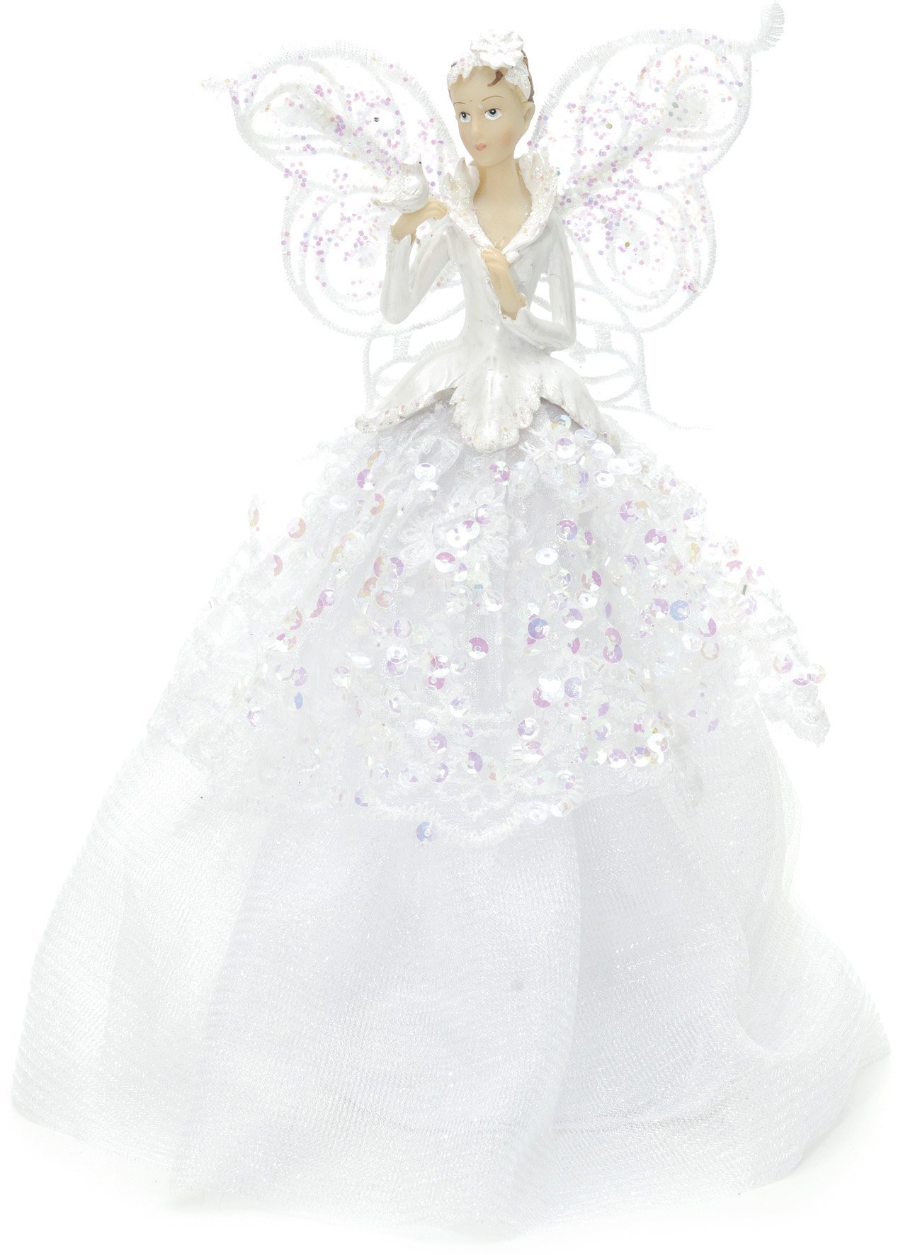 Festive Productions Fabric Angel Christmas Tree Topper, 23 cm - White