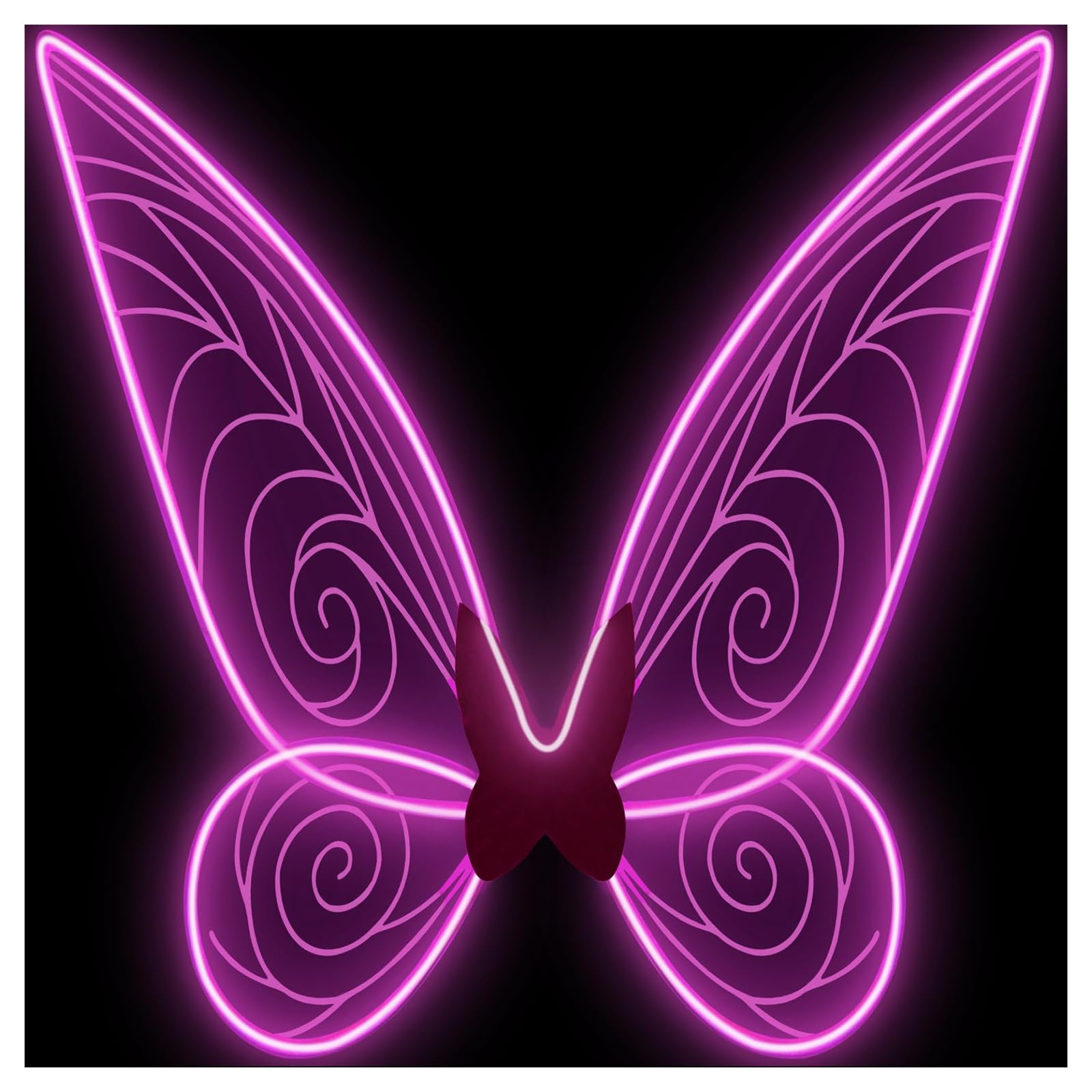 Tanganan Adult Fairy Wings Light up Butterfly Wings for Women, LED Fairy Wing Sparkle Angel Wings Halloween Cosplay Costume Dress Up Wings for Girls (Pink)
