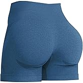 HIGORUN Women's Seamless Workout Shorts Gym Yoga High Waist Smile Contour Cycling Shorts