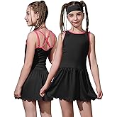 Girls Tennis Dress Crisscross Back Golf Workout Dress with Built-in Bra & Shorts Adjustable Strap Athletic Outfits