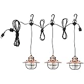 Barebones Edison Pendant String Lights - Copper, 3 Edison-Style LED Bulbs with 10-Foot Cord, Energy-Efficient Outdoor Lanterns for Patio, Garden, or Indoor Decor