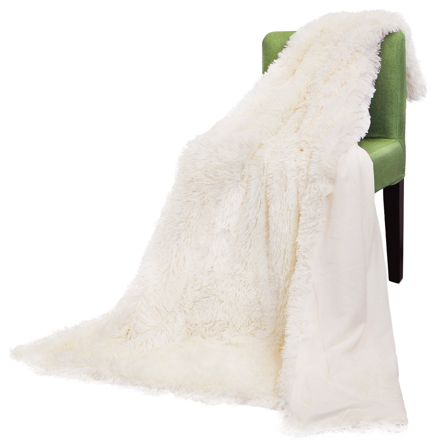 FabricMCC Faux Fur Throw Blanket for Couch Light Weight Bed Shaggy Blanket 50x60 Inch