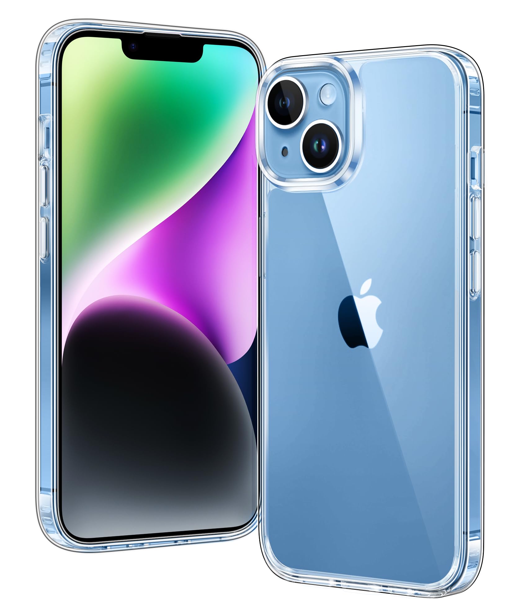 Photo 1 of FNTCASE for iPhone 14 Plus iPhone 15 Plus Clear Phone Case Cell Phone Cover Cases | Military Grade, Drop Protection, Anti Yellowing, Rugged, Shockproof, Protective Bumper (H-Clear)