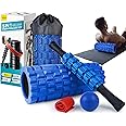 Krightlink 5 in 1 Foam Roller Set for Deep Tissue Muscle Massage, High Density Trigger Point Fitness Patented Exercise Foam Roller, Massage Roller, Massage Ball, Resistance Band, for Whole Body
